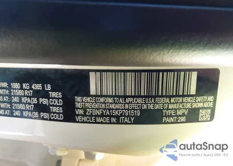 2019 Fiat 500X Pop from USA, damaged, VIN ZFBNFYA15KP791519